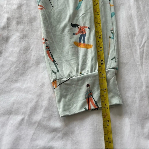 Lates by Kate ski skier print drawstring Pajama joggers Pants 9537 - Picture 9 of 10
